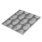 Schelpen Shell Print, Grijs en Wit Tegeltje (Zijkant)
