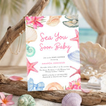 Schelpen Strand Zie je snel Baby Shower