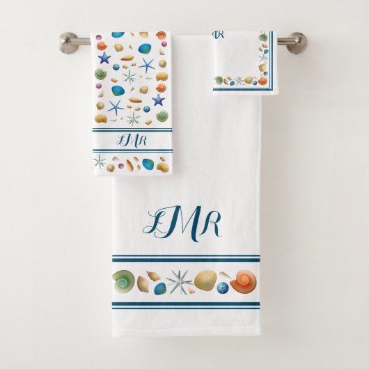 ***Schelpen & Strepen Badhanddoek Set Bad Handdoek (Insitu)