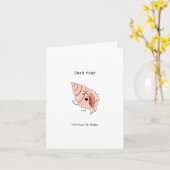 Schelpen thema verjaardagskaart, schelp yeah kaart (Gele Bloem)