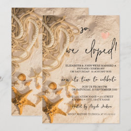 Schelpen Touw Strand Bruiloft Elopement Kaart