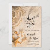 Schelpen Touw Zand Bewaar de datum Save The Date (Voorkant)