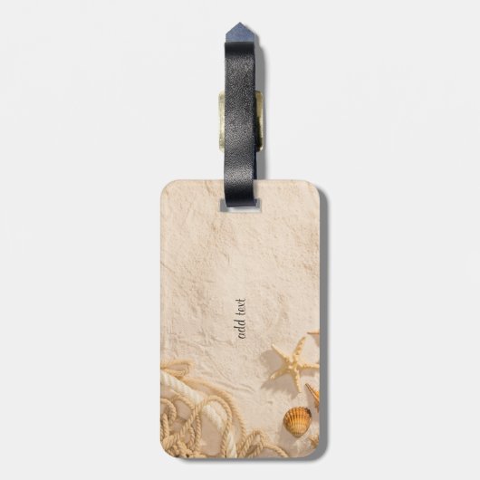 Schelpen Touw Zand Bruiloft Bagagelabel (Achterkant verticaal)