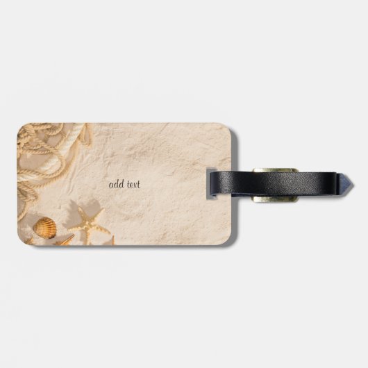 Schelpen Touw Zand Bruiloft Bagagelabel (Achterkant horizontaal)