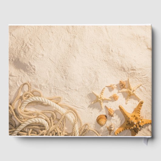 Schelpen Touw Zand Bruiloft Gastenboek (Achterkant)