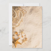Schelpen Touw Zand Script Bruiloft Kaart (Achterkant)