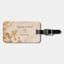 Schelpen Touw Zand Trouwen Bagagelabel
