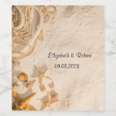 Schelpen Touw Zand  Wijn Etiket (Enkel label)