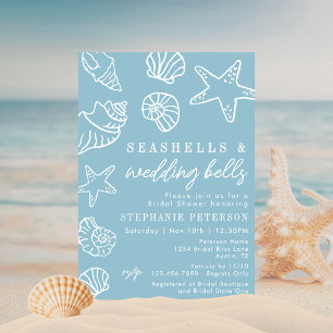 Schelpen & Trouwbellen Blauwe Bruilofts-ontbijt Br Kaart