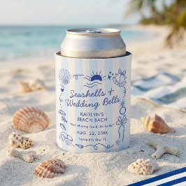 Schelpen & Trouwbellen Strand Bruidsfeestje Blikjeskoeler