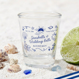Schelpen & Trouwbellen Strand Bruidsfeestje Shot Glas