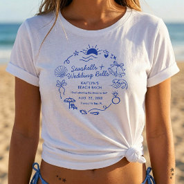 Schelpen & Trouwbellen Strand Bruiloft Uitstapje v T-shirt