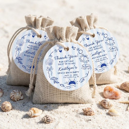 Schelpen & Trouwbellen Strand Bruiloftsfeest voor  Bedankjes Labels