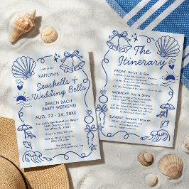 Schelpen & Trouwbellen Strand Bruiloftsfeest voor  Kaart