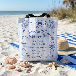 Schelpen & Trouwbellen Strand Bruiloftsfeest voor  Tote Bag