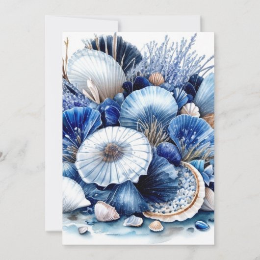 Schelpen van de Seashore Boy Verjaardag uitnodigin Kaart (Achterkant)