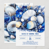 Schelpen van de Seashore Boy Verjaardag uitnodigin Kaart (Voorkant / Achterkant)