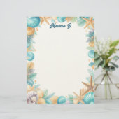 Schelpen van de zee briefpapier briefhoofd (Staand voorkant)
