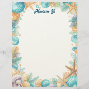 Schelpen van de zee briefpapier briefhoofd