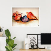 Schelpen van de zomer poster (Thuiskantoor)