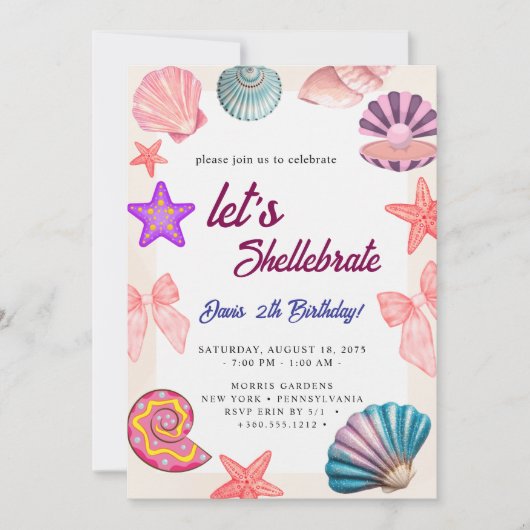 Schelpen Verjaardag Kaart (Voorkant)