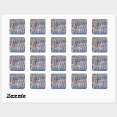 Schelpen versierd Duinhek Vierkante Sticker (Vel)