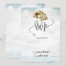 Schelpen, Zee, Lichtslingers Script RSVP