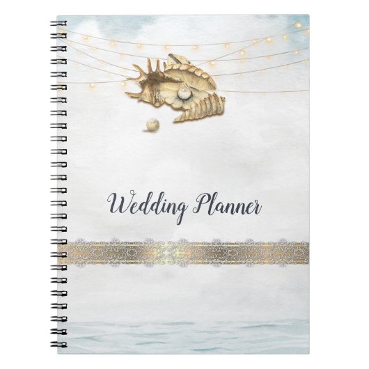 Schelpen,Zee,Lichtsnoer Script Notitieboek (Voorkant)