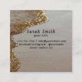 Schelpen Zee Strand Beige Natuur Vierkante Visitekaartje (Achterkant)