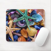 Schelpen, zeesterren, oceaan muismat (Met muis)