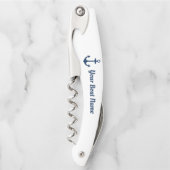 Schelpenanker Aangepaste Bootnaam Kurkentrekker (Voorkant)