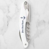 Schelpenanker Aangepaste Bootnaam Kurkentrekker (Achterkant)