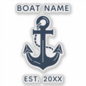 Schelpenblauw Aangepaste Bootnaam Sticker (Voorkant)