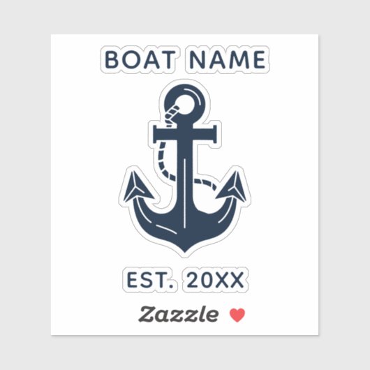 Schelpenblauw Aangepaste Bootnaam Sticker (Vel)