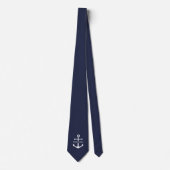 Schelpenblauw Anker Met Gepersonaliseerde Naam Stropdas (Voorkant)