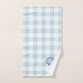 Schelpenblauw geruit badhanddoekenset bad handdoek (Handdoek)