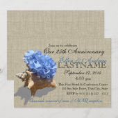 Schelpenboeket 25-jarig jubileumfeest op het stran kaart (Voorkant / Achterkant)