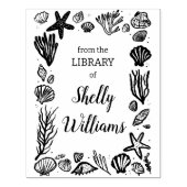 Schelpenframe Aangepaste Ex Libris Boekplaat Rubberstempel (Afrduk)