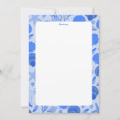 Schelpengordel Bruidsdouche Elegant Blauwe Strand Bedankkaart (Voorkant)