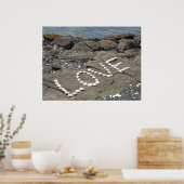 Schelpenkunst op het strand poster (Keuken)