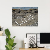 Schelpenkunst op het strand poster (Thuiskantoor)