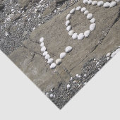Schelpenkunst op het strand tissuepapier (Detail)