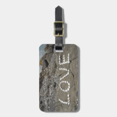 Schelpenliefde op het strand bagagelabel (Voorkant verticaal)