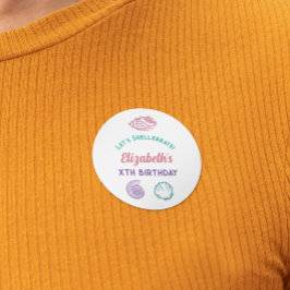 Schelpenmeisjes verjaardag ronde sticker