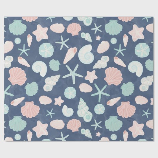 schelpenpatroon cadeaupapier (Vlak)