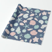 schelpenpatroon cadeaupapier (Uitgerold)