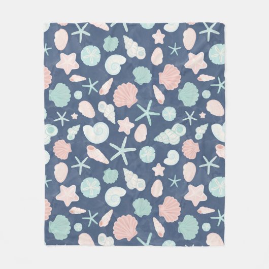 schelpenpatroon fleece deken (Voorkant)
