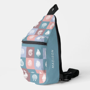 Schelpenpatroon met eigen naam sling bag
