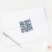 schelpenpatroon vierkante sticker (Envelop)