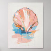 Schelpenschildering wandkunst, kustposterprint poster (Voorkant)